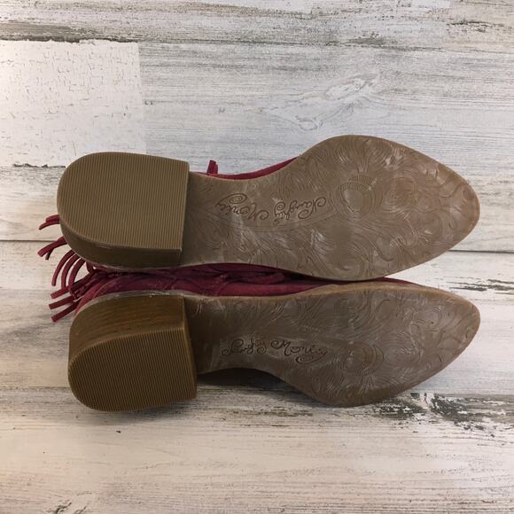 Naughty Monkey Red Fringe Heeled Boots - Picture 9 of 10